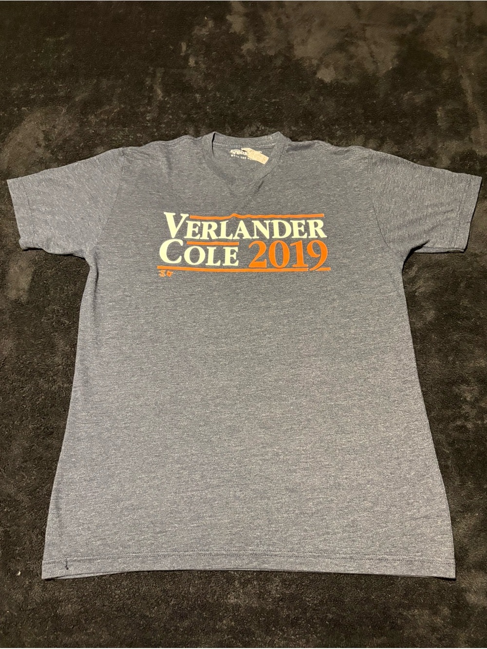 Houston Astros x Breaking T “Verlander Cole 2019 navy blue orange tee men’s Med